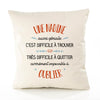 Housse de Coussin Premium Une Nadine Aussi géniale - Coton Canvas Fairtrade Beige Idée Cadeau Décoration Canapé