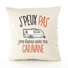 Housse de Coussin Premium Caravane Version Blanc - Coton Canvas Fairtrade Beige Idée Cadeau Décoration Canapé