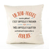 Housse de Coussin Premium Un Jean-Hugues Aussi génial - Coton Canvas Fairtrade Beige Idée Cadeau Décoration Canapé