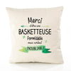 Housse de Coussin Premium Merci Basketteuse Inoubliable Femme - Coton Canvas Fairtrade Beige Idée Cadeau Décoration Canapé