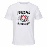 Maillot de Sport Homme Basque J'peux Pas - T-Shirt Respirant Polyester Manches Courtes - Cadeau Sportif Anniversaire Noël Fête des Pères