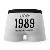 Caleçon Millésime 1989 - Humour Boxer Gris Idée Cadeau Anniversaire