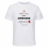 Maillot de Sport Homme Superviseur Damour - T-Shirt Respirant Polyester Manches Courtes - Cadeau Sportif Anniversaire Noël Fête des Pères