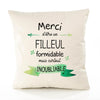 Housse de Coussin Premium Merci Filleul Inoubliable - Coton Canvas Fairtrade Beige Idée Cadeau Décoration Canapé