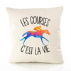 Housse de Coussin Premium Courses hippiques - Coton Canvas Fairtrade Beige Idée Cadeau Décoration Canapé