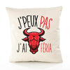 Housse de Coussin Premium Feria j'peux Pas Version Blanc - Coton Canvas Fairtrade Beige Idée Cadeau Décoration Canapé
