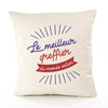 Housse de Coussin Premium Greffier Meilleur Monde - Coton Canvas Fairtrade Beige Idée Cadeau Décoration Canapé 40x40