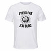 Maillot de Sport Homme Bloc J'peux Pas - T-Shirt Respirant Polyester Manches Courtes - Cadeau Sportif Anniversaire Noël Fête des Pères