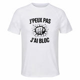 Maillot de Sport Homme Bloc J'peux Pas - T-Shirt Respirant Polyester Manches Courtes - Cadeau Sportif Anniversaire Noël Fête des Pères