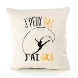 Housse de Coussin Premium GRS Version Blanc - Coton Canvas Fairtrade Beige Idée Cadeau Décoration Canapé 40x40