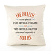 Housse de Coussin Premium Une Paulette Aussi géniale - Coton Canvas Fairtrade Beige Idée Cadeau Décoration Canapé