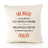 Housse de Coussin Premium Une Ingrid Aussi géniale - Coton Canvas Fairtrade Beige Idée Cadeau Décoration Canapé