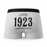Caleçon Millésime 1923 - Humour Boxer Gris Idée Cadeau Anniversaire
