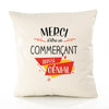 Housse de Coussin Premium Merci Commerçant Génial - Coton Canvas Fairtrade Beige Idée Cadeau Décoration Canapé