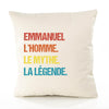 Housse de Coussin Premium Emmanuel Mythe Légende Vintage - Coton Canvas Fairtrade Beige Idée Cadeau Décoration Canapé
