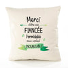 Housse de Coussin Premium Merci Fiancée Inoubliable Femme - Coton Canvas Fairtrade Beige Idée Cadeau Décoration Canapé
