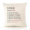 Housse de Coussin Premium Leslie Définition - Coton Canvas Fairtrade Beige Idée Cadeau Décoration Canapé 40x40