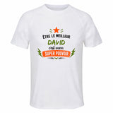 Maillot de Sport Homme Meilleur David Super Pouvoir Cadeau Anniversaire Noël Fête des Pères T-Shirt Respirant Polyester