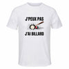Maillot de Sport Homme Billard J'peux Pas - T-Shirt Respirant Polyester Manches Courtes - Cadeau Sportif Anniversaire Noël Fête des Pères