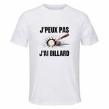 Maillot de Sport Homme Billard J'peux Pas - T-Shirt Respirant Polyester Manches Courtes - Cadeau Sportif Anniversaire Noël Fête des Pères