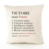 Housse de Coussin Premium Victoire Définition - Coton Canvas Fairtrade Beige Idée Cadeau Décoration Canapé