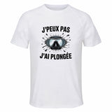 Maillot de Sport Homme Plongee J'peux Pas - T-Shirt Respirant Polyester Manches Courtes - Cadeau Sportif Anniversaire Noël Fête des Pères