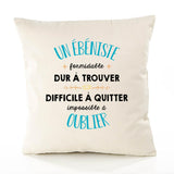 Housse de Coussin Premium Un Ébéniste Formidable - Coton Canvas Fairtrade Beige Idée Cadeau Décoration Canapé