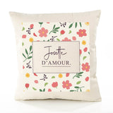 Housse de Coussin Femme Josette d'amour Motif Floral déco Salon canapé Chambre Cadeau Femme Anniversaire noël Coussin décoratif Motif Floral