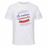 Maillot de Sport Homme pour Responsable Meilleur Monde - T-Shirt Respirant Polyester Manches Courtes - Cadeau Sportif Anniversaire Noël Fête des Pères