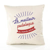 Housse de Coussin Premium podologue Meilleur Monde - Coton Canvas Fairtrade Beige Idée Cadeau Décoration Canapé