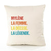 Housse de Coussin Premium Mylène la Déesse la Légende Vintage - Coton Canvas Fairtrade Beige Idée Cadeau Décoration Canapé