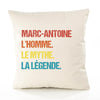 Housse de Coussin Premium Marc-Antoine Mythe Légende Vintage - Coton Canvas Fairtrade Beige Idée Cadeau Décoration Canapé