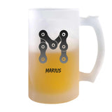 Verre à Bière Marius Lettre | Chope de Bière Pinte | Idée Cadeau Prénom Anniversaire Papa Collègue Départ Retraite Noël