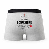 Caleçon Bouchere d'amour - Humour Boxer Gris Idée Cadeau