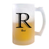 Verre à Bière René Lettre | Chope de Bière Pinte | Idée Cadeau Prénom Anniversaire Papa Collègue Départ Retraite Noël