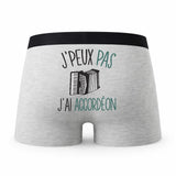 Caleçon Accordeon - Humour Boxer Gris Idée Cadeau Passion