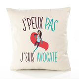 Housse de Coussin Premium avocate Version Blanc - Coton Canvas Fairtrade Beige Idée Cadeau Décoration Canapé