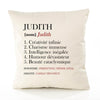 Housse de Coussin Premium Judith Définition - Coton Canvas Fairtrade Beige Idée Cadeau Décoration Canapé 40x40