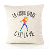 Housse de Coussin Premium Cardio Dance - Coton Canvas Fairtrade Beige Idée Cadeau Décoration Canapé