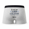 Caleçon Sylvain Un Super Collègue - Humour Boxer Gris Idée Cadeau