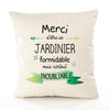 Housse de Coussin Premium Merci Jardinier Inoubliable - Coton Canvas Fairtrade Beige Idée Cadeau Décoration Canapé