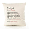 Housse de Coussin Premium Samia Définition - Coton Canvas Fairtrade Beige Idée Cadeau Décoration Canapé