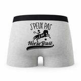 Caleçon Horseball - Humour Boxer Gris Idée Cadeau Passion