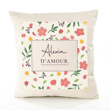 Housse de Coussin Femme Alexia d'amour Motif Floral déco Salon canapé Chambre Cadeau Femme Anniversaire noël Coussin décoratif Motif Floral