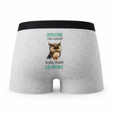 Caleçon Christiane la Plus Chouette - Humour Boxer Gris Idée Cadeau