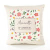 Housse de Coussin Femme Mamounette d'amour Motif Floral déco Salon canapé Chambre Cadeau Femme Anniversaire noël Coussin décoratif Motif Floral