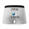 Caleçon Bowling - Humour Boxer Gris Idée Cadeau Passion