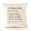 Housse de Coussin Premium Nathanaël Définition - Coton Canvas Fairtrade Beige Idée Cadeau Décoration Canapé