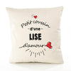 Housse de Coussin Premium Lise d'amour - Coton Canvas Fairtrade Beige Idée Cadeau Décoration Canapé 40x40