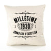 Housse de Coussin Premium 1930 Millésime Grand cru - Coton Canvas Fairtrade Beige Idée Cadeau Décoration Canapé